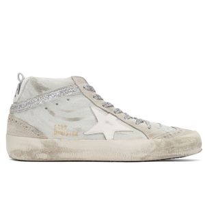 Golden goose mid star grey white zebra size 38